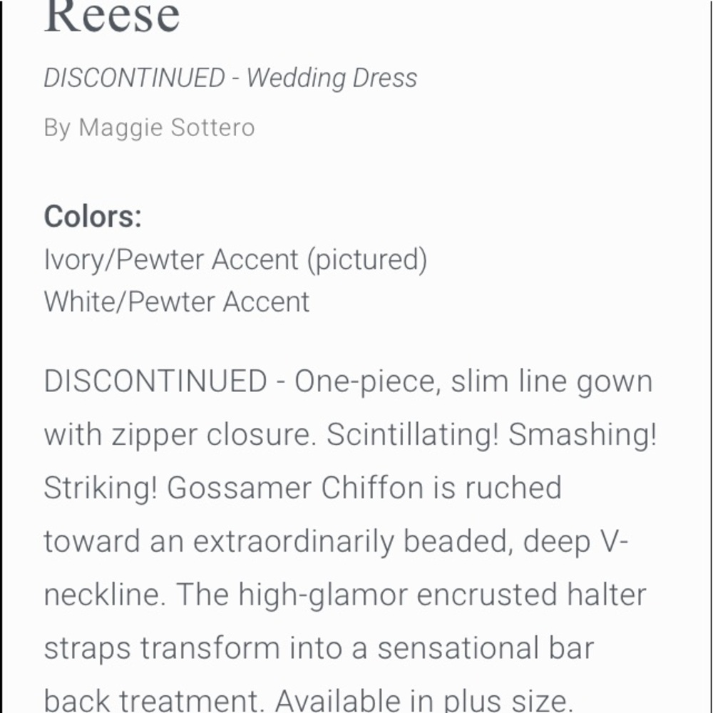 Maggie Sottero Discontinued Reese Wedding Dress - Picture 7 of 14
